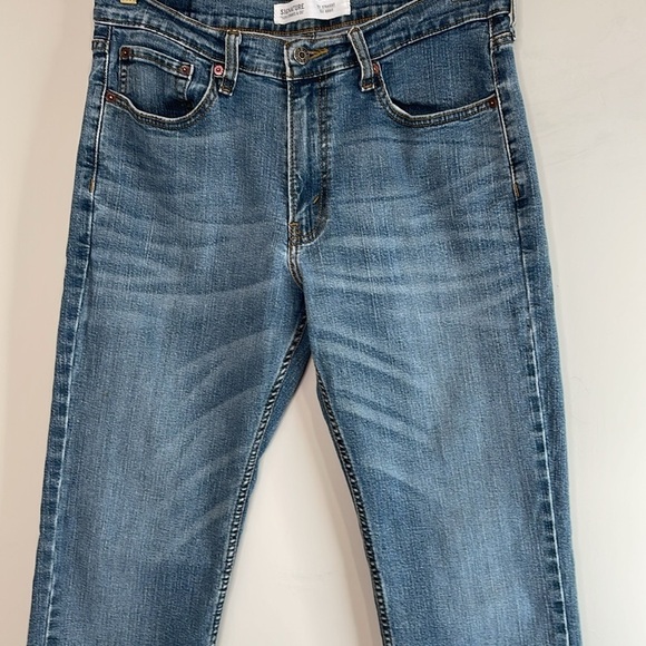 Signature by Levi Strauss Mens S51 Straight Jeans Blue Medium Wash Stretch 32x34 - Picture 3 of 10